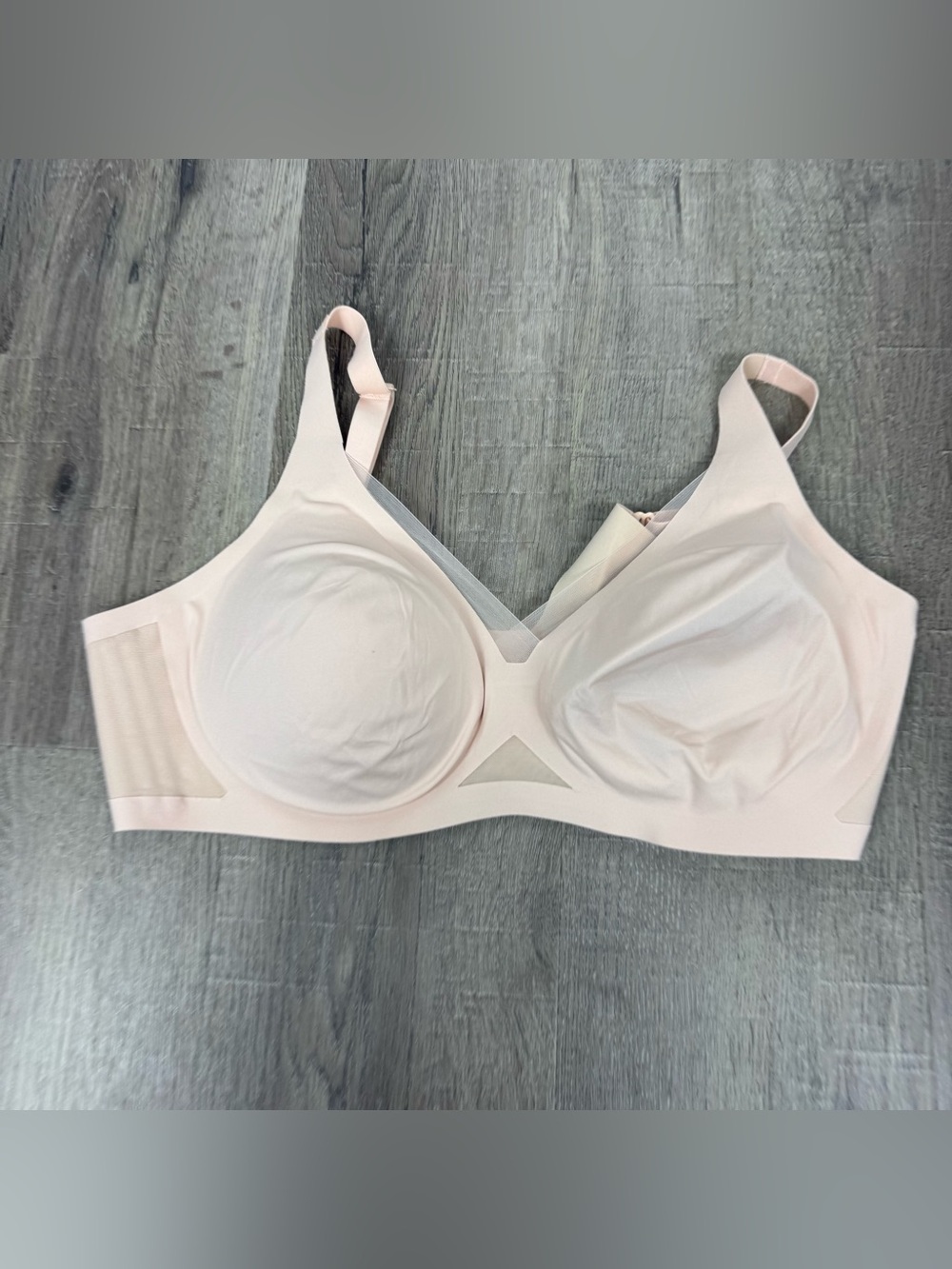 Honeylove CrossOver Bra 1X Blush Wireless Seamless Mesh Back Smoothing Comfort